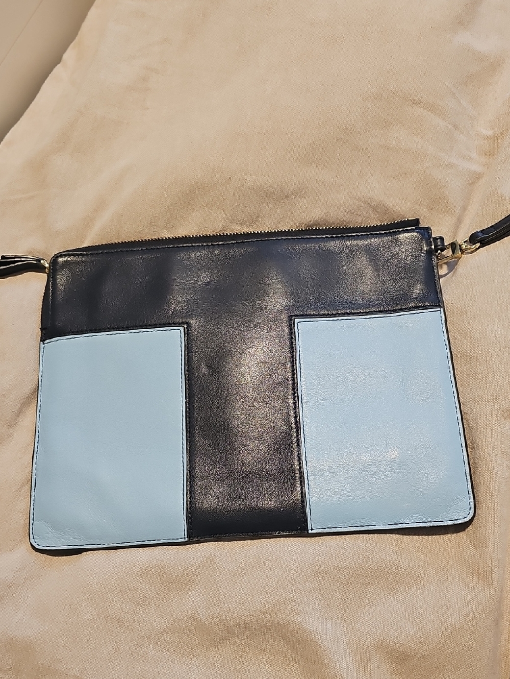 Tory Burch Navy And Sky Blue Wristlet Clutch - Picture 7 of 8